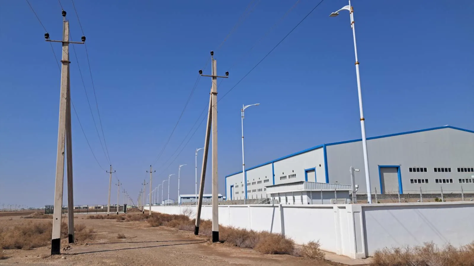 Power lines near facility